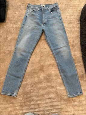 Agolde. Light Blue Woman’s Jeans - Classic Slim Fit